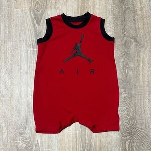 Jordan Red and Black Sleeveless Infant Romper